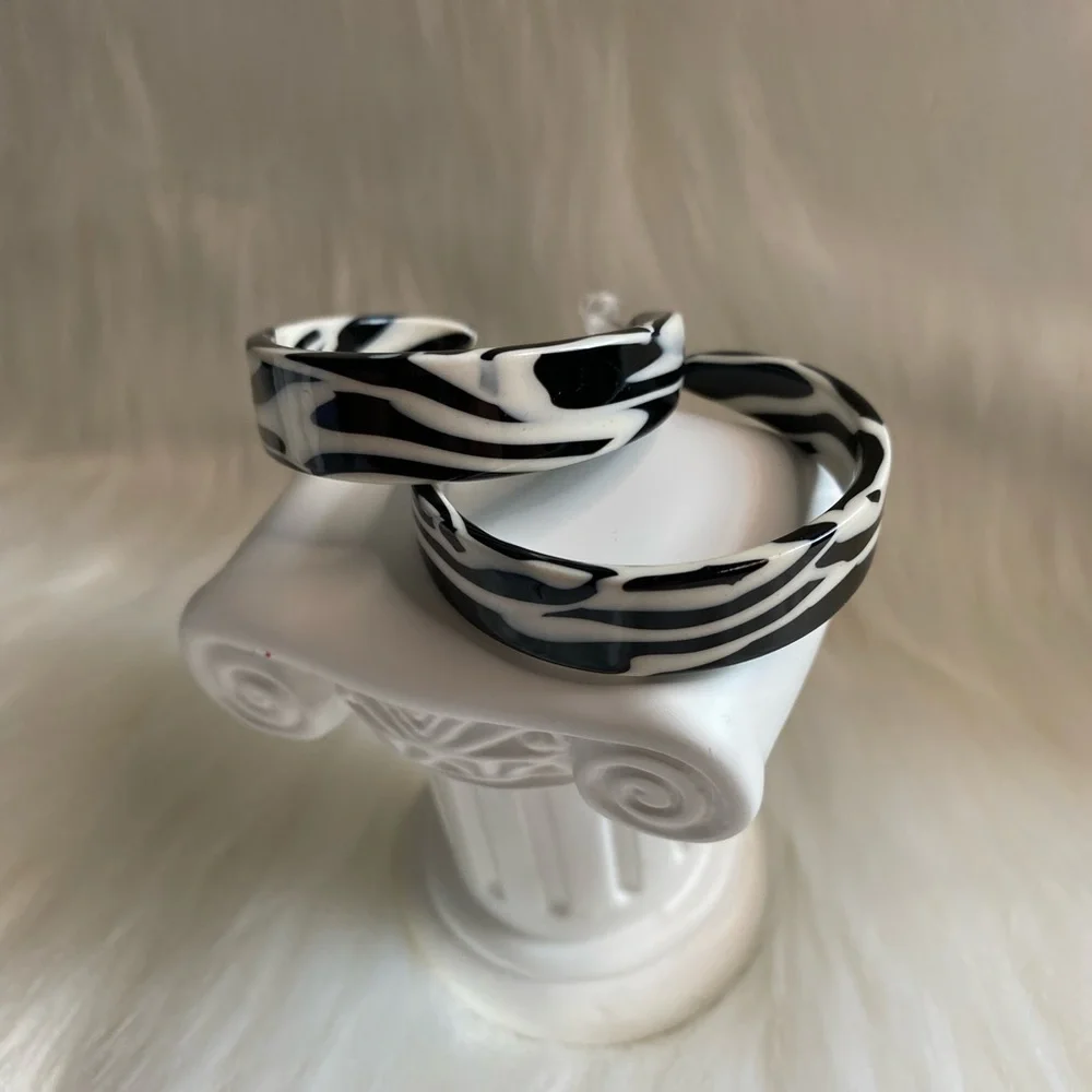 Zebra Hoop Earrings Zebra Earrings